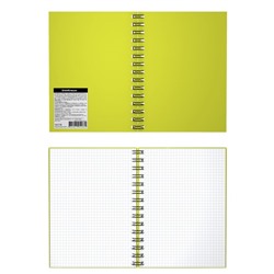 Тетрадь на гребне А5, 120 листов в клетку ErichKrause Neon, ламинация глянцевая, тиснение «лён», комбинированная обложка, МИКС