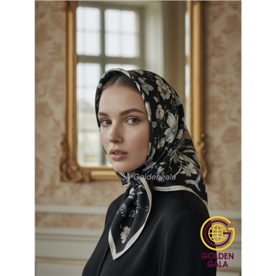 Платок утепленный "Византия" Арт 2026/9 (фон черный)