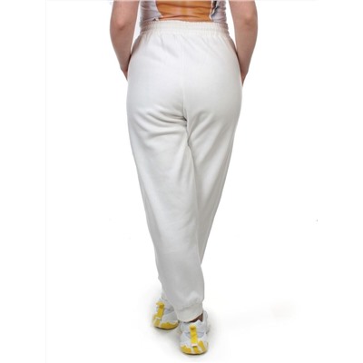 M043 WHITE Брюки спортивные женские на флисе (100% хлопок) 7986