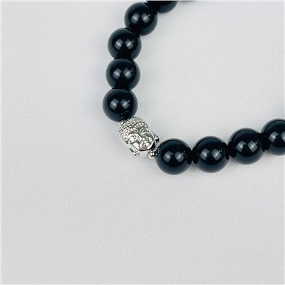 Радуга Самоцветов Браслет Будда из черного Агата