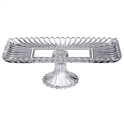 БЛЮДО СЕРВИРОВОЧНОЕ НА НОЖКЕ "BRILLIANCE" ПРЯМОУГОЛЬНОЕ, 38*17,5*11,5 СМ