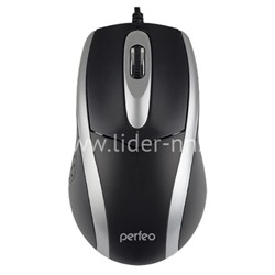 Мышь проводная PERFEO TOUR USB (черный/серебро)