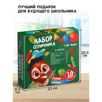 Набор первоклассника с мешком для обуви 10 предметов «Отличник»