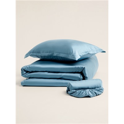 Простыня на резинке SL Home Tencel 180*200+30 см , цв. серо-голубой