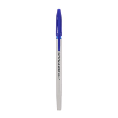 Ручка шариковая ErichKrause Slender Stick Grey, Super Glide, 0.7 мм, синяя