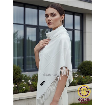 Платок теплый кашемировый однотонный Арт 9899П/39 цвет белый