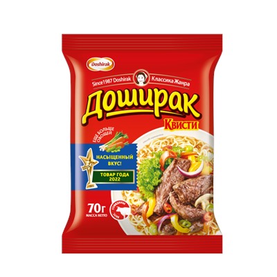 Доширак Квисти Лапша б/п со вкус.говядины 70 гр.1/48