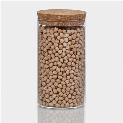 Банка для хранения сыпучих «Классика», 650 мл, 8.5×16 см, с пробковой крышкой, стекло