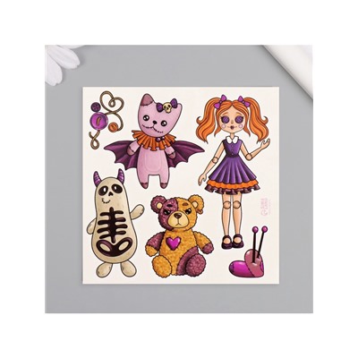 Переводные тату на тело цветные «Игрушки», 10×10 см