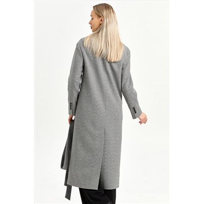 Пальто женское демисезонное 26102 (серый/ёлочка)