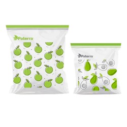 Универсальные пакеты Paterra Авокадо яблоко с двойным замком, 15,5 x 15 см., 18,5 x 21 см., 30 + 30 шт.