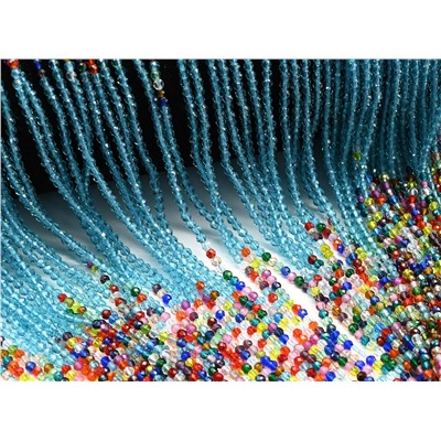 Бусины из шпинели шарик гр.2мм цв.голубой, ассорти, 37см, 197 бусин