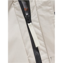 Парка зимняя подростковая для девочки с капюшоном и мехом бежевого цвета 9534B