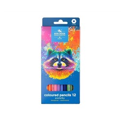 Набор цветных карандашей Koh-I-Noor RACOON 12 цв. шестигран. корп. дерев. карт. уп.