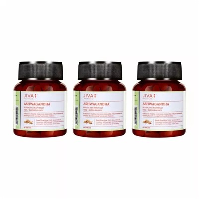 Набор Ашвагандха (3 x 60 таб, 500 мг), Ashwagandha Tablets Set, произв. Jiva