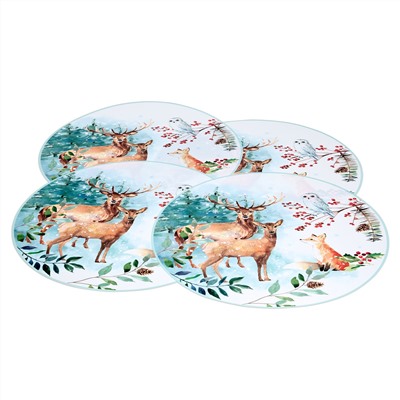 НАБОР ПОДСТАНОВОЧНЫХ САЛФЕТОК "ЗИМНЯЯ СКАЗКА" ИЗ 4 ШТ., ДИАМЕТР=38 СМ