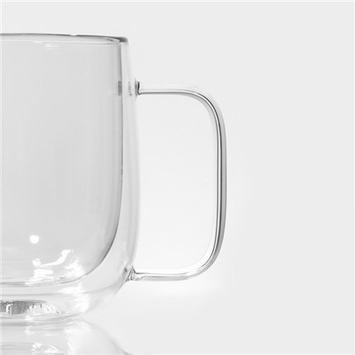 Кружка с двойными стенками Magistro «Адель», 300 мл, стекло