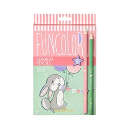 Карандаши цветные 18 цветов BrunoVisconti. FunColor, пластиковые, трёхгранные, МИКС