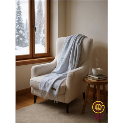 Шарф теплый женский кашемировый Арт 2581Ш/03 (серо-голубой)