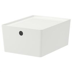 KUGGIS, Box mit Deckel, weiß,, 26x35x15 cm