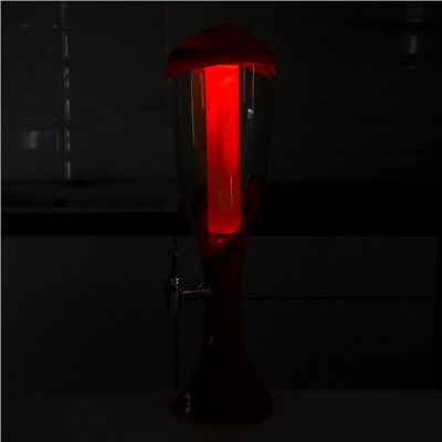 Башня пивная «Вавилон», колба 3 л, подсветка, батарейка Ag10, красная