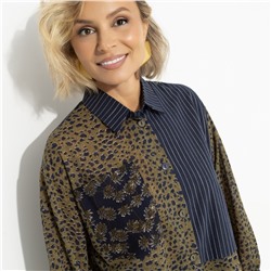 Рубашка асимметричного кроя, Жемчужина образа (green)