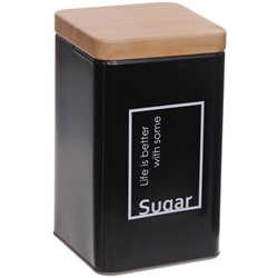 Банка для продуктов металлическая "Black style" 1200мл 9*9*15см