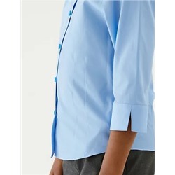 2pk Girls' 3/4 Sleeve Easy Iron School Shirts (2-16 Yrs)