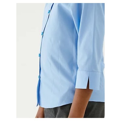 2pk Girls' 3/4 Sleeve Easy Iron School Shirts (2-16 Yrs)
