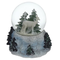 Фигурка декор в стекл шаре "Домик/Олень", D 6.5 см, L9 W8 H9 см, 3в.