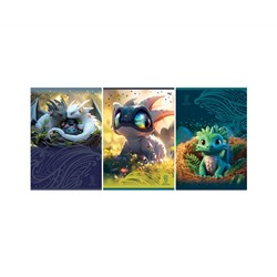 Тетрадь 96л., А4, клетка BG "Baby Dragon", глянцевая ламинация