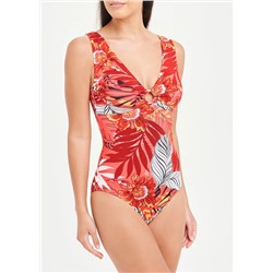 Soon Floral Palm Ring Detail Swimsuit