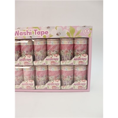 Набор декоративного скотча 10 шт. "Flower power", pink, шоу-бокс 8 шт.