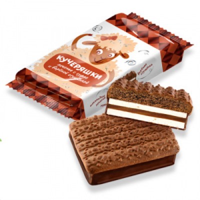 Печенье Кучеряшки глазированное суфле-вареная сгущенка 63г/КИО/(в заказ по 5 шт)