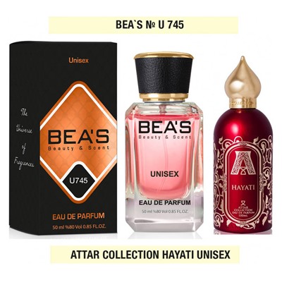 Beas U745 Attar Collection Hayati Unisex edp 50 ml, Парфюм унисекс Beas U745 создан по мотивам аромата Attar Collection Hayati