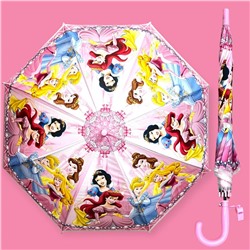 Зонт-трость для девочки с мультгероями полуавтомат Арт 001/5