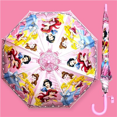 Зонт-трость для девочки с мультгероями полуавтомат Арт 001/5