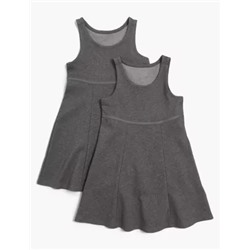 2pk Girls' Cotton School Pinafores (2-12 Yrs)