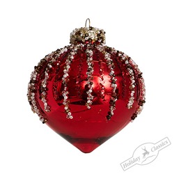 Капля "Фейерверк" красная (стекло) 8 см