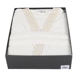 Халат Велюровый Мужской (L)Tuğra Krem  Bay Large Bornoz- EcoCotton
