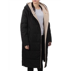 M-9115 BLACK Пальто зимнее женское (верблюжья шерсть)