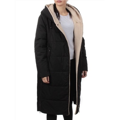 M-9115 BLACK Пальто зимнее женское (верблюжья шерсть)