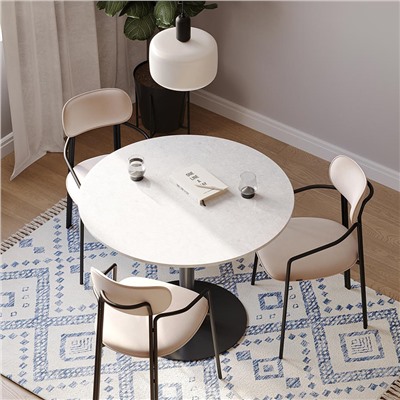 Стул Ror, Round, велюр, черный/бежевый