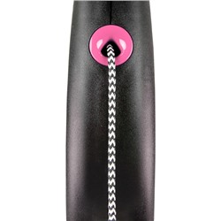 Рулетка Flexi Black Design XS (до 8 кг) 3 м трос, черный/розовый