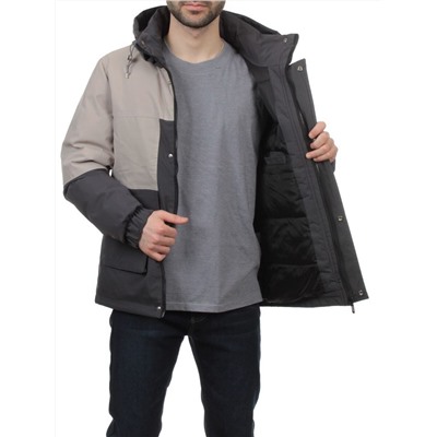 8875 DK. GRAY BEIGE Куртка мужская зимняя облегченная (130 гр. холлофайбер)