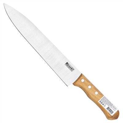 Нож поварской для мяса "Chef" 31см из нержавеющей стали, ширина 5,5см, длина 44см, деревянная ручка, "Regent" (Китай)