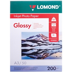 Фотобумага А3 для стр. принтеров Lomond, 200г/м2 (50л) глянцевая односторонняя