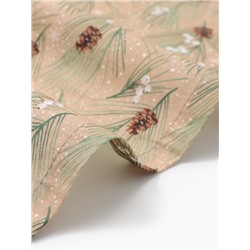Дорожка на стол новогодняя Этель Spruce branches 30×70 см, 100% хлопок, саржа 190 г/м², бежевая
