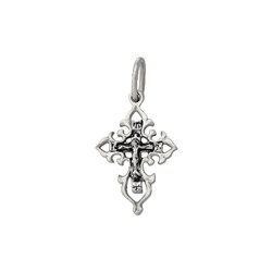 Крест из серебра литье частичное чернение