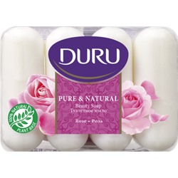 Мыло DURU Туалетное Pure&amp;Natural Rose Роза 4 шт.Х85г.